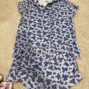 Art class purple cow print super soft velour PJ set size 10–12